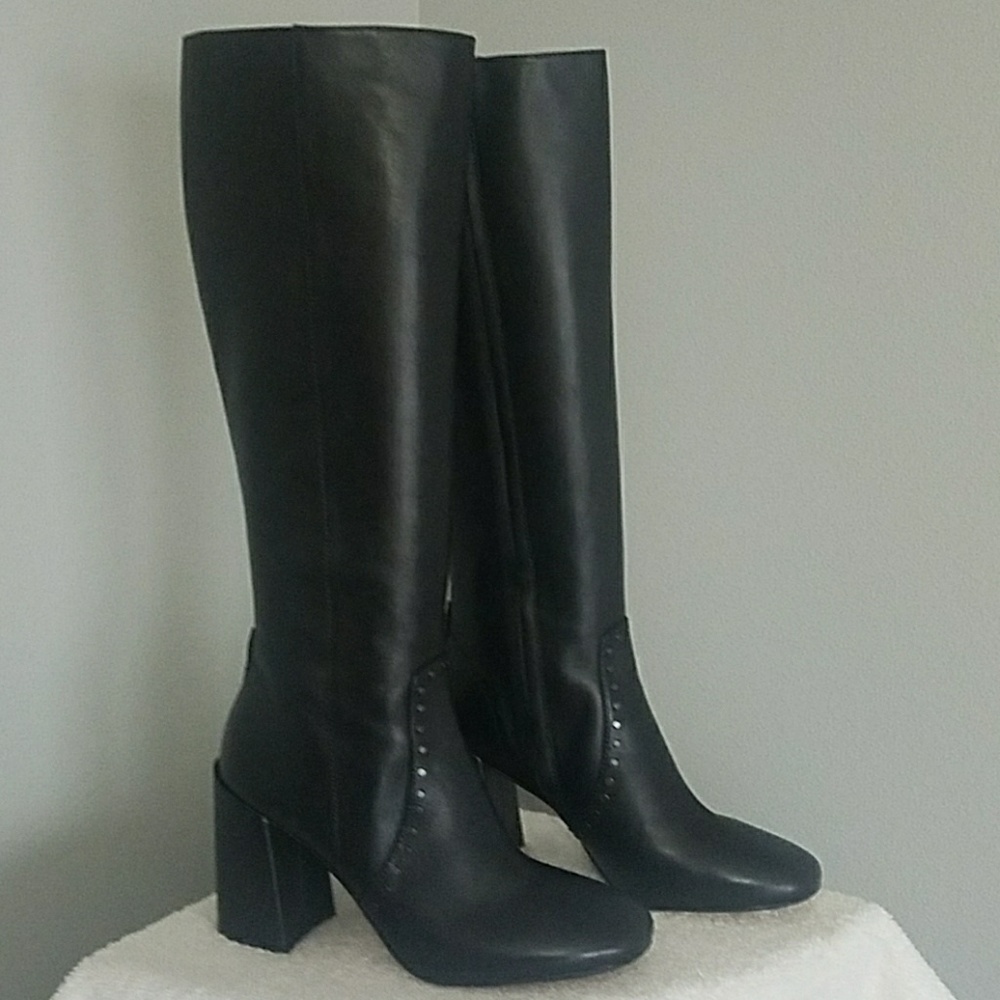 Coach Falon BT LTR Black Leather Boots - Picture 2 of 8